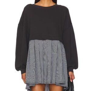 Free People Eleanor’s Black and White Striped Women's Sweatshirt Dress